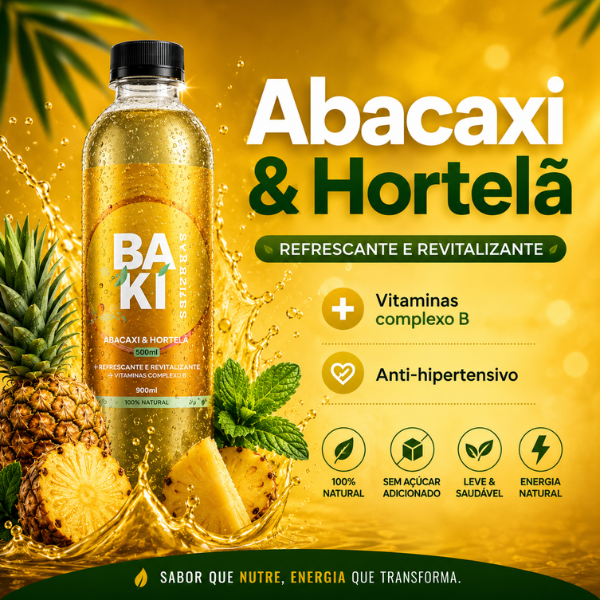 kombucha abacaxi e hortela